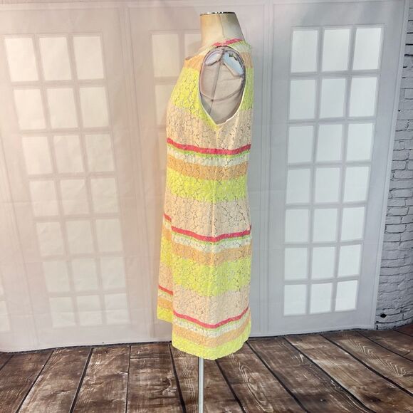 🔥🔥5 for $25🔥🔥Ann Taylor striped lace lightweight sleeveless sheath dress size 12 - Picture 6 of 10